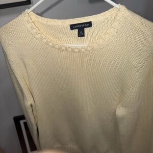 Lands' End Women's Soft Cream Crew Neck Sweater